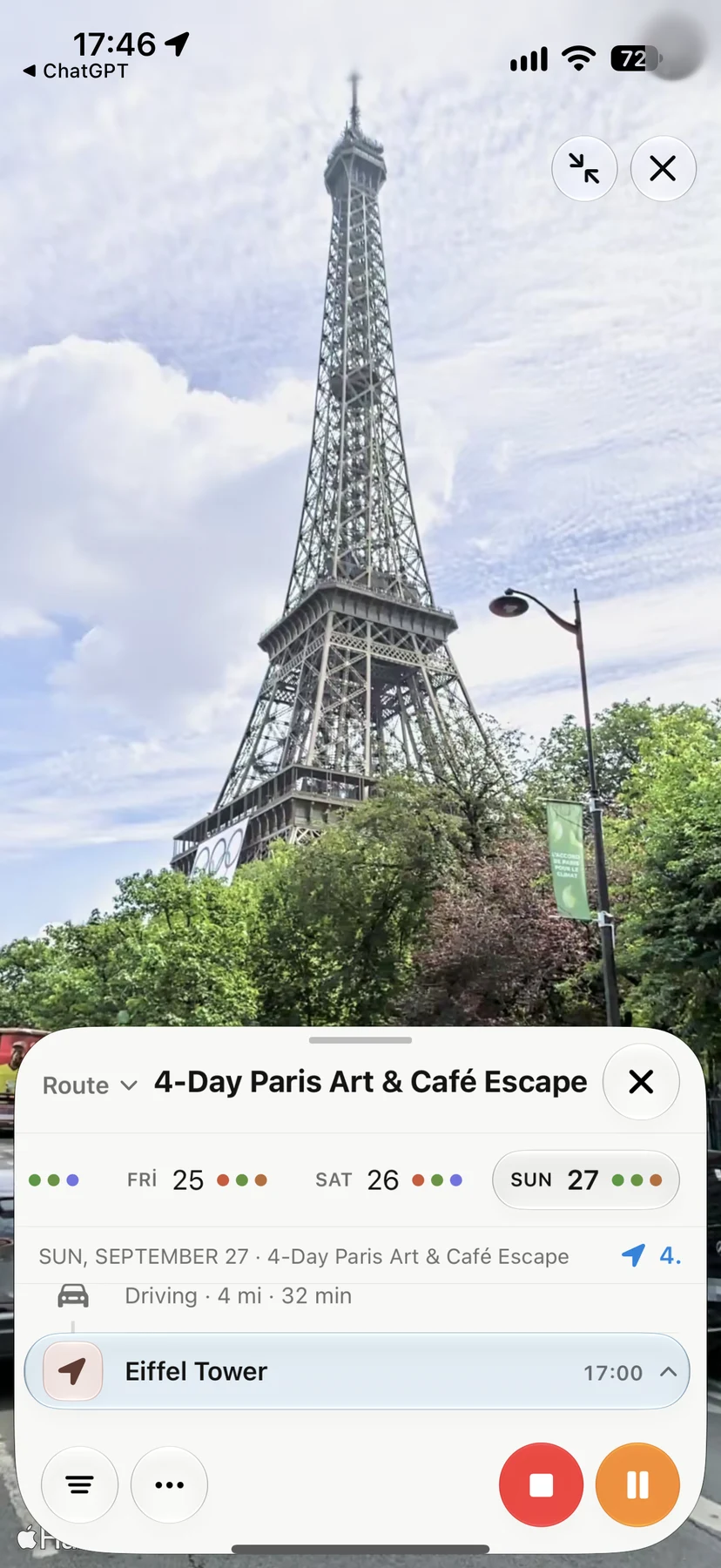 Explore the Eiffel Tower surroundings in Paris with Navly Look Around