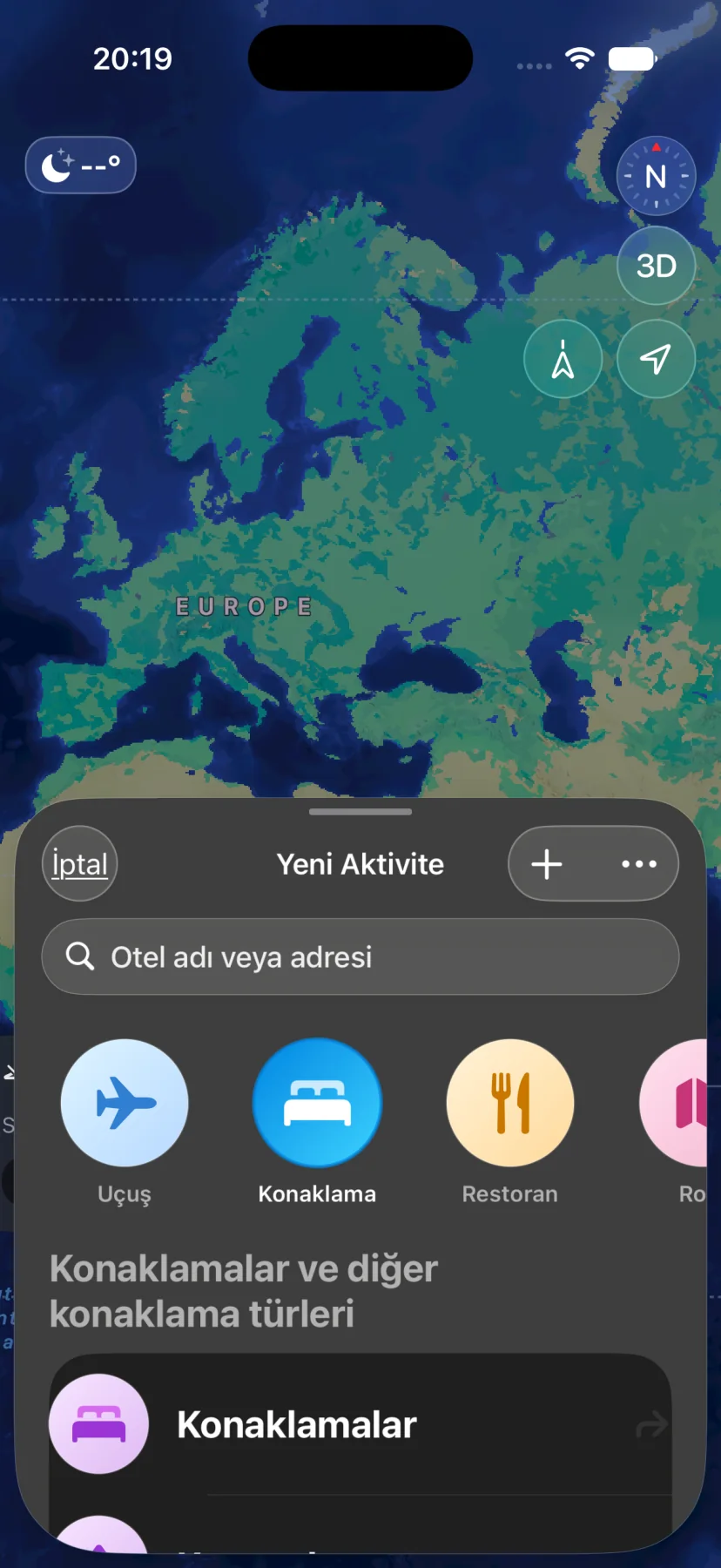 Adding a stay from the accommodation category in the Navly app